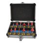 Router Bit Set of 12 TCT 1/4in Shank by Faithfull
