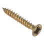 General Purpose Pozi Screw CSK TT Electro Brass 1in x 4 Box 200 by Forgefix - CSK14EB