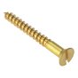 Wood Screw Slotted CSK Solid Brass 1.1/2in x 12 Box 200 by Forgefix - CSK11212BR