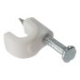 Cable Clip Round White 5-6mm Box 100 by Forgefix - RCC56W