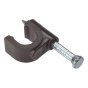 Cable Clip Round Coax Brown 6-7mm Box 100 by Forgefix - RCC67BR
