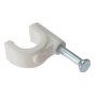 Cable Clip Round White 9-11mm Box 100 by Forgefix - RCC911W