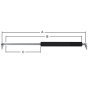 Damper / Gas Strut A - 350mm, B - 300mm, C - 130mm