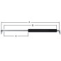 Damper / Gas Strut A - 500mm, B - 450mm, C - 200mm, 450 Newtons