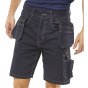 Grantham Work-Wear Shorts Multi-Function Pockets Zip Fastening Navy Blue 30