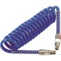 PCL Polyurethane Coiled Hose Assy, Blue, 7.5m Of 8mm I/D Hose, Male Thread R 1/4" Swivel Ends - HA5217