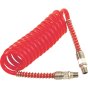 PCL Polyurethane Coiled Hose Assy, Red, 7.5m Of 8mm I/D Hose, Male Thread R 1/4" Swivel Ends - HA5216
