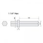 Clayspade 1.1/4" for Atlas Copco Heavy Breaker Hex Shank