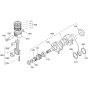 Crankshaft, Piston Assembly for Kubota D1005-E4B Engine