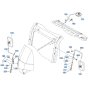 Mirror Assembly for Kubota KX080-3 Mini Excavator