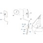 Mirror Assembly for Kubota KX080-4s Mini Excavator