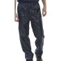 Super B-Dri Navy Blue Over-Trousers - Elasticated Waist Studded Ankle (3XL)