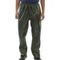 B-Dri Nylon Trousers L/weight PVC Coated Inner Elasticated Olive Green XL
