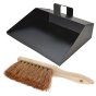 Metal Dustpan and Wooden Brush