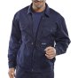 Super Click Drivers Jacket Front Zip Stud Flap Elastic Waistband NV/Blue 38