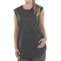 Tabard Polyester Cotton Fabric Side Tabs & Front Pouch Pocket Black Small