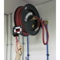 Retractable Air Hose Steel Reel 8mtr Dia.10mm ID Rubber Hose Sealey Part No. SA84