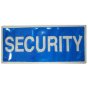 Security Badge Sew on En471 Silver Text on Blue Background 24.5 x 11 LRG
