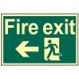 Fire Exit Running Man Arrow Left - Photoluminescent 300 x 200mm by Scan - 1583