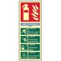 Fire Extinguisher Composite - Dry Powder - Photoluminescent 75 x 200mm by Scan - 1593