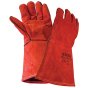 Welding Gauntlets Red Leather for Hand Protection - Scan 350mm