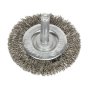 Flat Wire Brush Stainless Steel 50mm with 6mm Shaft Sealey Part No. SFBS50