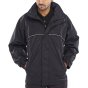 Springfield Jacket Lightweight Breathable Fabric & Hi-Vis Piping Black LGE
