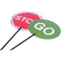 Stop and Go Lollipop Pole, Double Sided Class 2 Reflective 620mm Diameter - Single