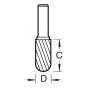 S49/3 x 6mm STC Solid Carbide Bullnose Burr 10 x 20mm by Trend - S49/3X6MMSTC