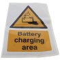 Battery Charge Area Self-Adhesive Sign - Size 240mm x 360mm