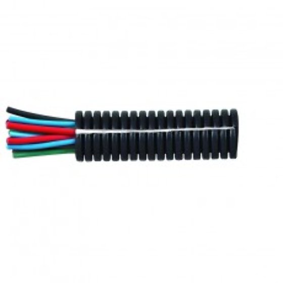 Black Polypropylene Deep-Section Convoluted Split Tubing - 29NW x 25m - 0-328-29