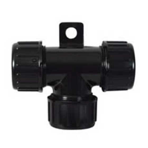 Black Polycarbonate Sealed T-Piece with Nylon Cap Nuts - 7.5 x 7.5 x 7.5NW - Each - 0-330-57