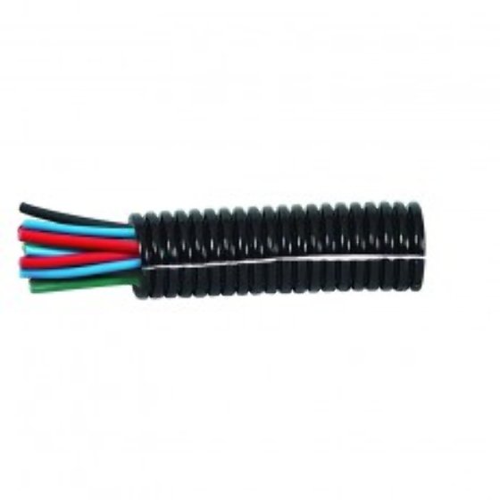 Black Nylon Heavy-Duty Convoluted Split Tubing - 37NW x 25m - 0-331-37