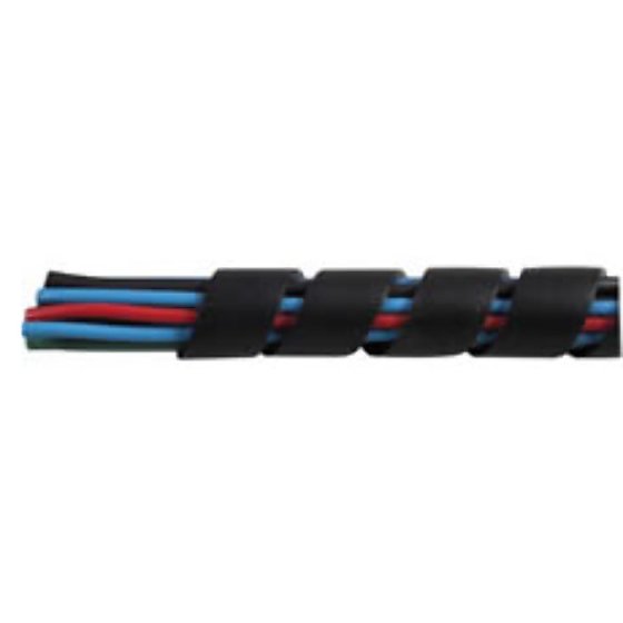 Black Polyethylene Spiral Cable Binding - 11.8mm x 30m - 0-332-62