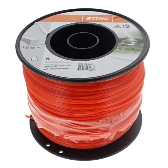 Bulk Square Red Strimmer Line 2.7mm x 208m - OEM No. 0000 930 2616