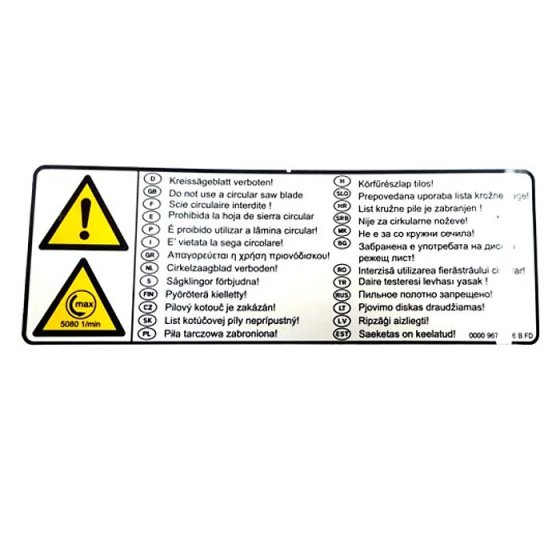 Warning Pictogram Fits TS 410 - 0000 967 7226