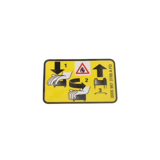 Warning Pictogram Filler Cap for Stihl TS480i, TS500i Disc Cutters - OEM No. 0000 967 7238