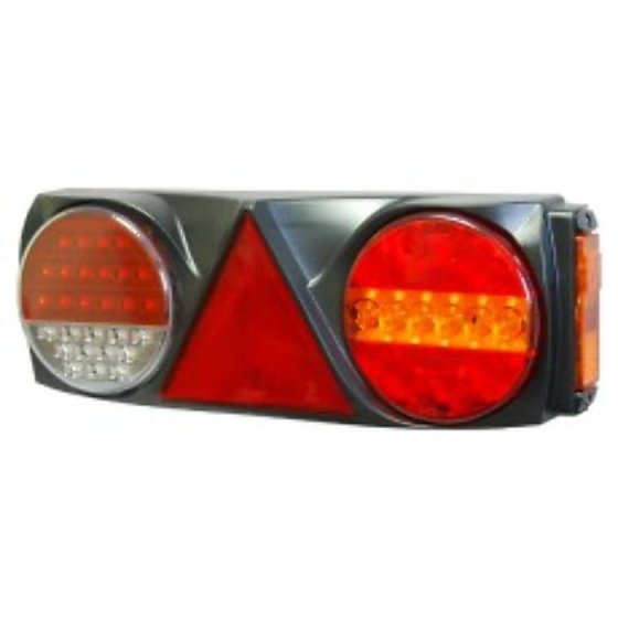 7 Function LED Commercial Trailer Rear Combination Lamp - Stop/Tail/DI/Fog/Ref/Rev/SM - 24V - RH - Each - 0-097-45