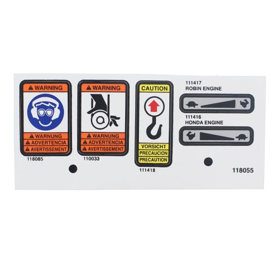 Decal Safety Sheet for Wacker VP1030A, VP1340 Plate Compactor - 5000118055