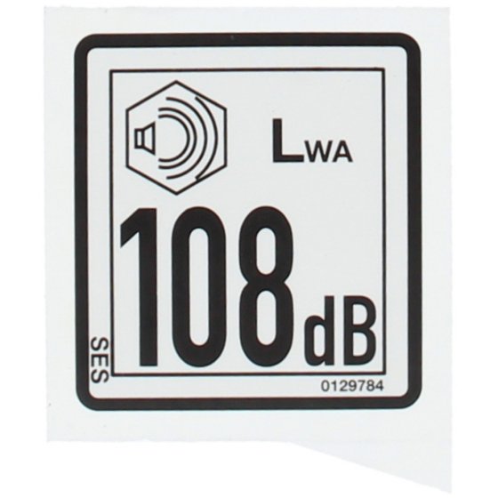 Sound Level Decal for Wacker DPU2440H Compactor - OEM No. 5000129784