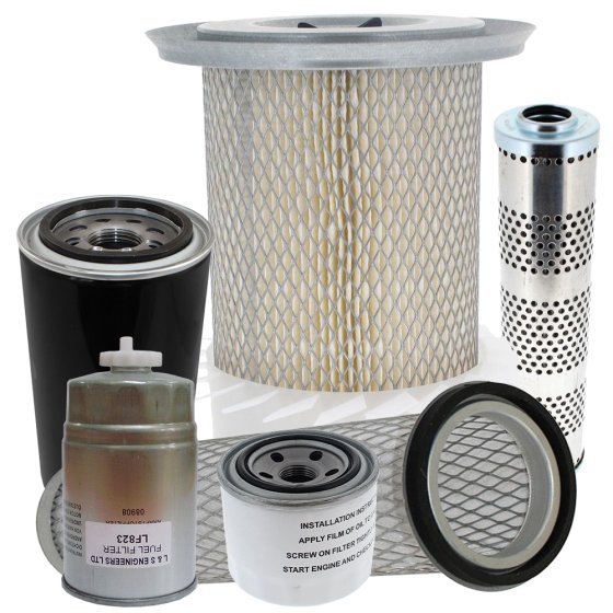 Filter Service Kit for Barford SX5000 5 Tonne - SX9000 9 Tonne Dumpers with Iveco Tier 2 Engine - Metal Air Filter Housing