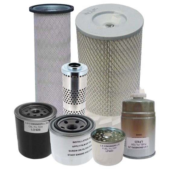 Filter Service Kit for Barford SX5000 5 Tonne and SX6000 6 Tonne Dumpers with Perkins Non Turbo Engine - Plastic Tanks