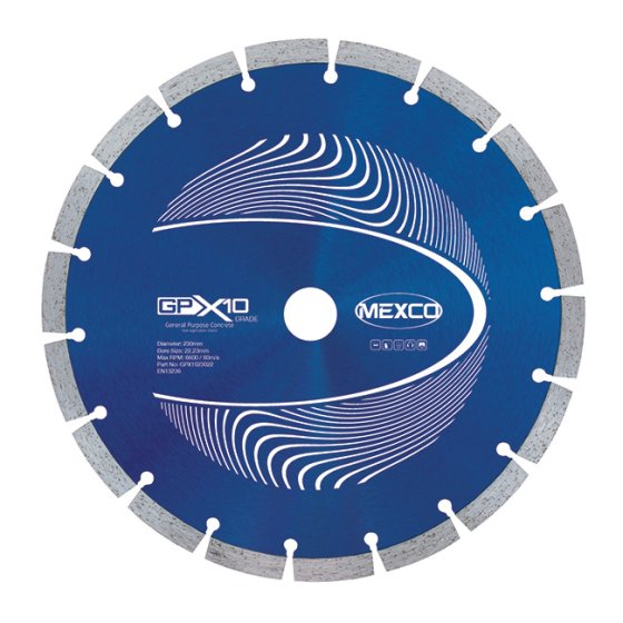 Mexco 230mm Diamond Blade Concrete X10 Grade