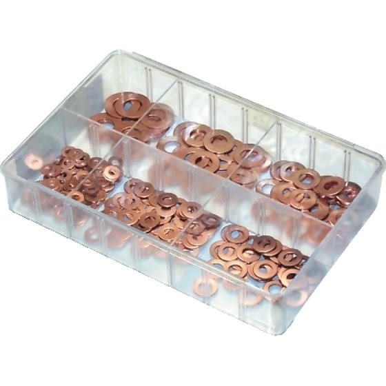 Imperial Copper Washers, Sizes: 3/16"x7/16" - 1/2"x1" (225 pieces)