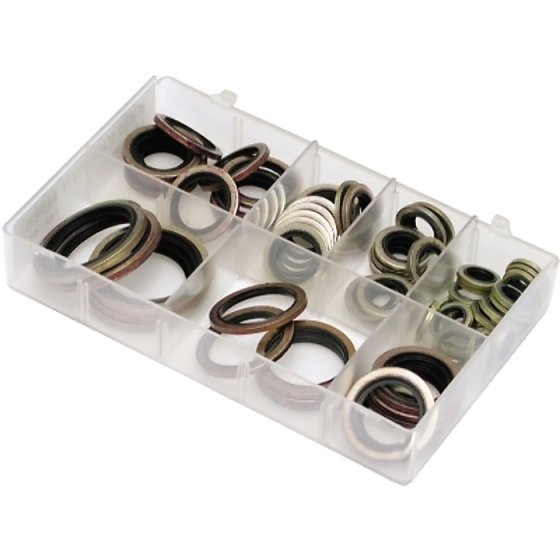 1/8"-1" BSP Bonded Seals Assorted - Box of 65