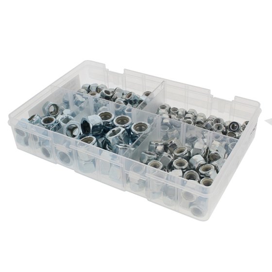 UNF Nylon Insert Locking Nuts 1/4" - 1/2" Assorted Box (220 pieces)