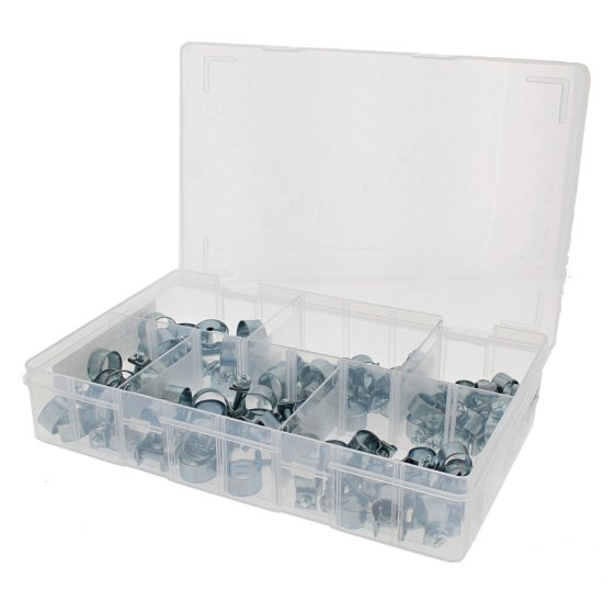 Mini Hose Clips - Sizes: 7-0 to 15-17mm, Assorted Box (80 pieces)