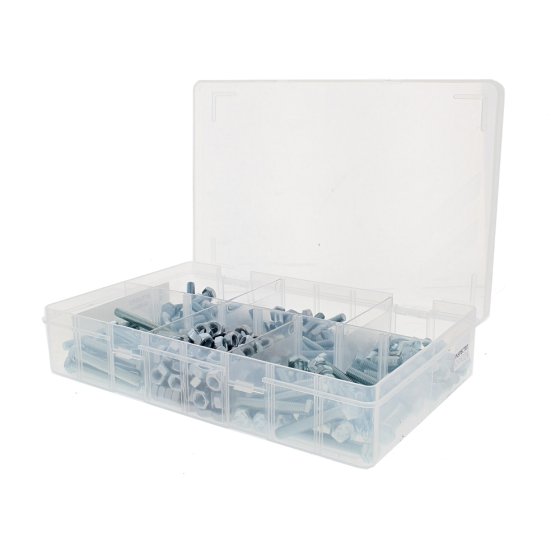 M6 Fasteners, HT Setscrews & Steel Nuts, Assorted Box (295 pieces)