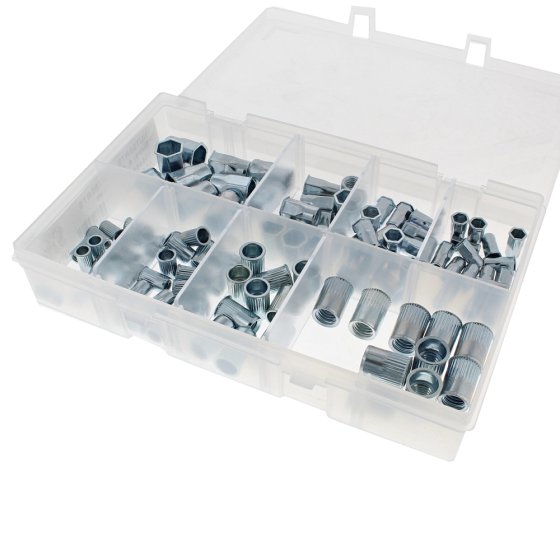 Threaded Hexserts & Regular Nutserts, Assorted Mini Box -100 Pieces