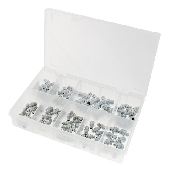 Grease Nipples Assorted Sizes M6-M10 Zinc Plated for Machinery